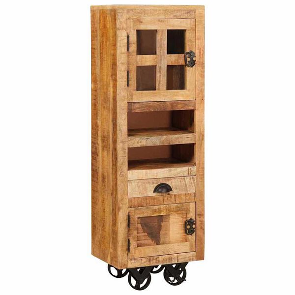 vidaXL Highboard με συρτάρι Καφέ 40 x 30 x 120.5 εκ. Μασίφ ξύλο μάνγκο