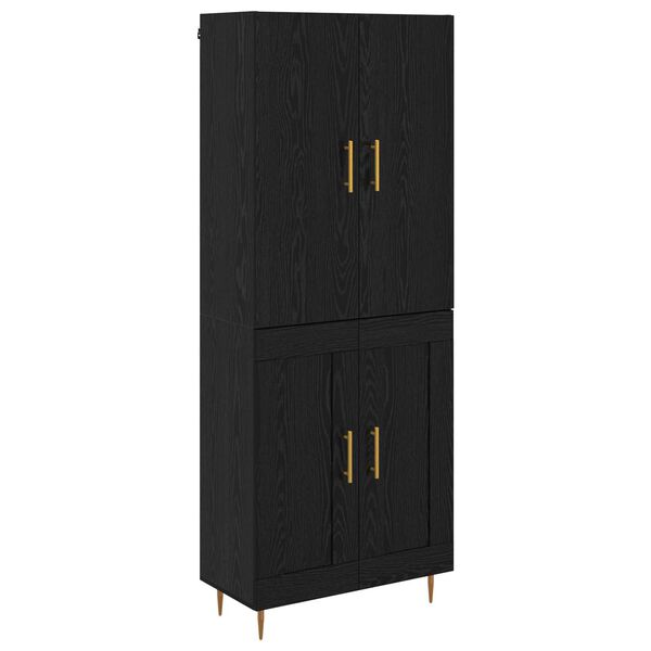 vidaXL Highboard &Mu;&alpha;ύ&rho;&eta; &Omicron;&xi;&upsilon;ά 69,5 x 34 x 180 &epsilon;&kappa;. &Epsilon;&pi;&epsilon;&xi;&epsilon;&rho;&gamma;&alpha;&sigma;&mu;έ&nu;&omicron; &xi;ύ&lambda;&omicron;