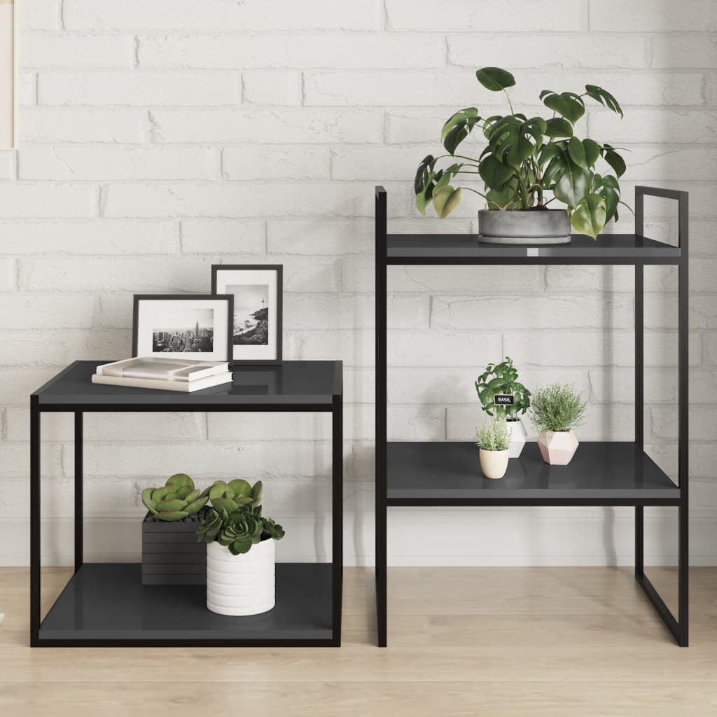 vidaXL Ράφια Βιβλιοθήκης 4 τεμ. Γυαλ. Γκρι 40x50x1,5 εκ. Μοριοσανίδα
