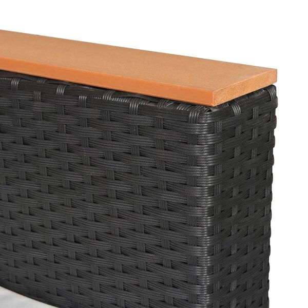 vidaXL Σαλόνι Κήπου 7 Τεμαχίων Μαύρο από Συνθετικό Ρατάν με Μαξιλάρια