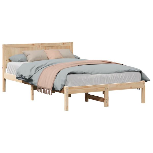 vidaXL Σκελετός Κρεβατιού Καφέ 120 x 190 cm Μασίφ ξύλο πεύκου