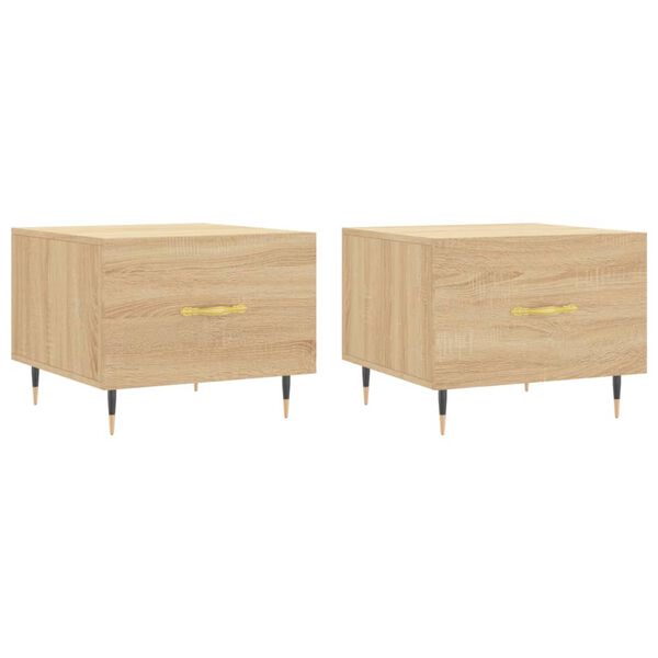vidaXL Τραπεζάκια Σαλονιού 2 τεμ Sonoma Δρυς 50x50x40 εκ Επεξ. Ξύλο