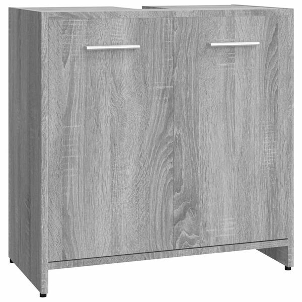 vidaXL Ντουλάπι Μπάνιου Γκρι Sonoma 60x33x60 εκ. Επεξεργασμένο Ξύλο