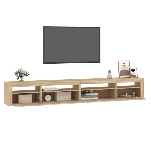 vidaXL Έπιπλο Τηλεόρασης με LED Sonoma Δρυς 270x35x40 εκ.
