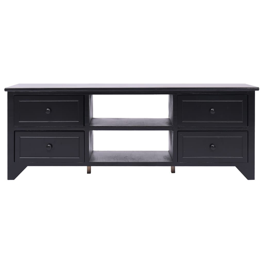 vidaXL Έπιπλο Τηλεόρασης Μαύρο 108x30x40 εκ. από Μασίφ Ξύλο Παυλώνιας