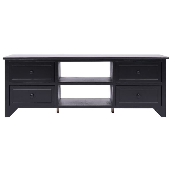 vidaXL Έπιπλο Τηλεόρασης Μαύρο 108x30x40 εκ. από Μασίφ Ξύλο Παυλώνιας