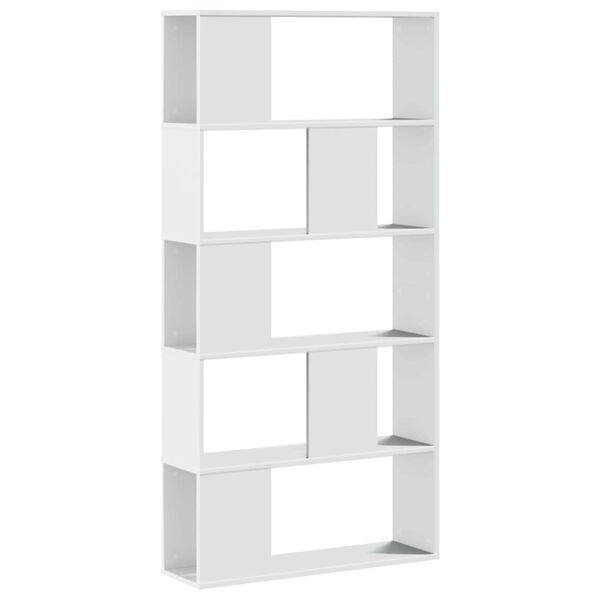vidaXL Βιβλιοθήκη 5 Επιπέδων Λευκή 80,5x23,5x162,5 εκ. Επεξεργ. Ξύλο