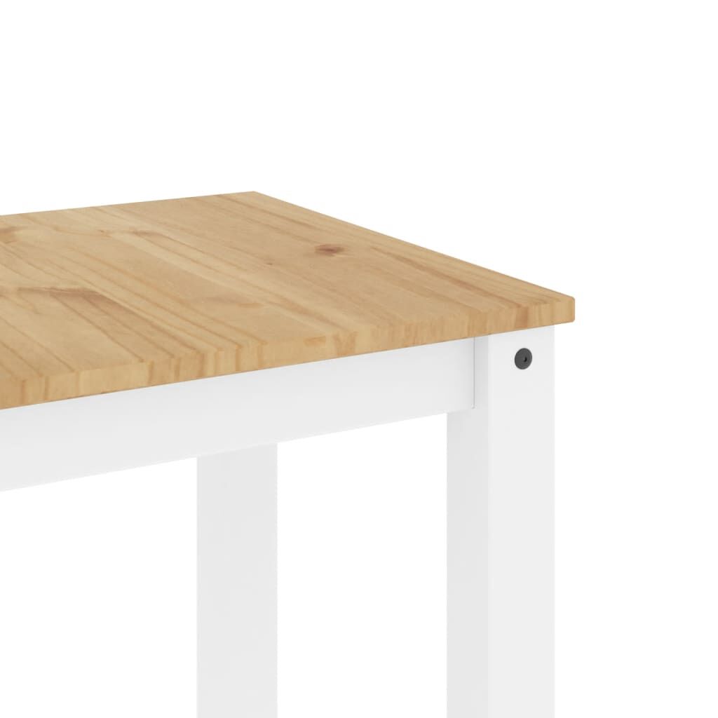 vidaXL Τραπεζαρία Panama Λευκό 117 x 60 x 75 εκ. από Μασίφ Ξύλο Πεύκου