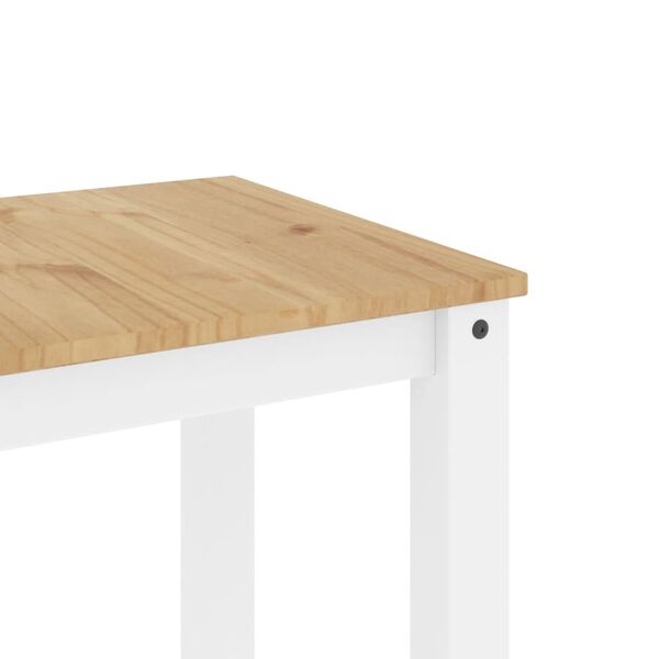 vidaXL Τραπεζαρία Panama Λευκό 117 x 60 x 75 εκ. από Μασίφ Ξύλο Πεύκου