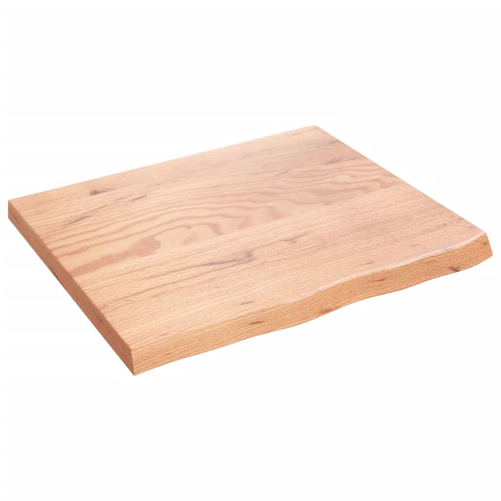 vidaXL Ράφι Τοίχου Ανοιχτό Καφέ 60x50x(2-4)εκ. Επεξ. Μασίφ Ξύλο Δρυός