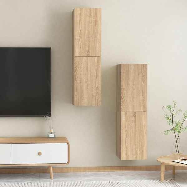 vidaXL Έπιπλο Τηλεόρασης 2 τεμ. Sonoma Δρυς 30,5x30x110εκ. Επεξ. Ξύλο
