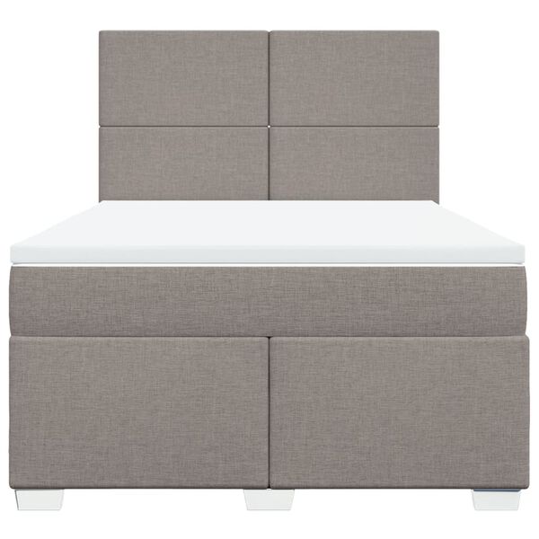 vidaXL &Kappa;&rho;&epsilon;&beta;ά&tau;&iota; Boxspring &mu;&epsilon; &Sigma;&tau;&rho;ώ&mu;&alpha; Taupe 140x200 &epsilon;&kappa;. &Upsilon;&phi;&alpha;&sigma;&mu;ά&tau;&iota;&nu;&omicron;
