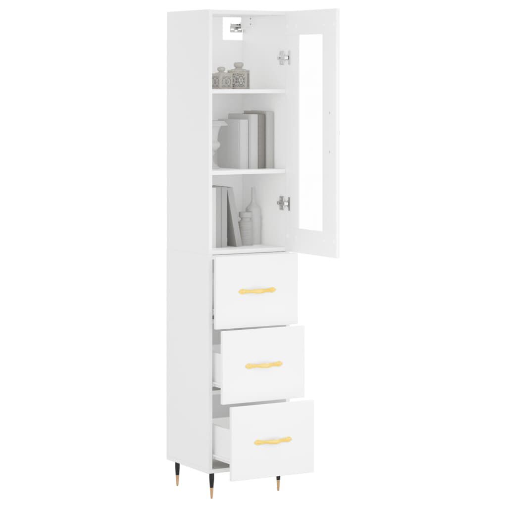 vidaXL Ντουλάπι Λευκό 34,5 x 34 x 180 εκ. από Επεξεργασμένο Ξύλο