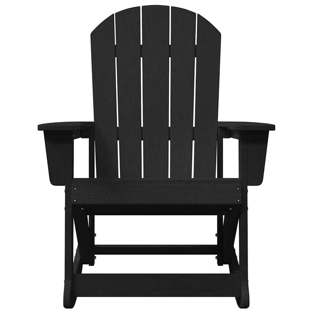 vidaXL Καρέκλες Ροκάντας Adirondack 2 pcs Μαύρο HDPE