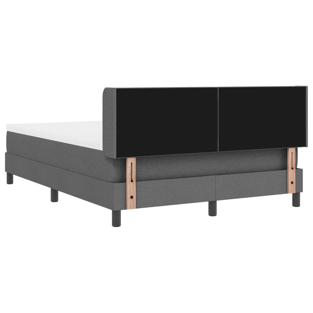 vidaXL Κρεβάτι Box Spring με Στρώμα Σκούρο Γκρι 140x200 εκ. Ύφασμα