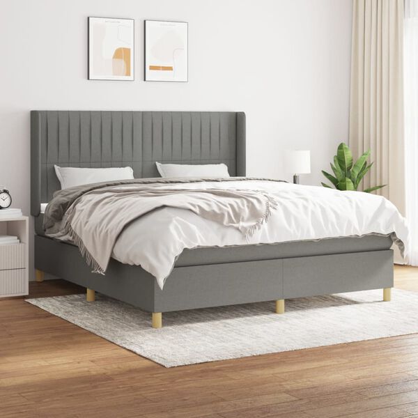 vidaXL &Kappa;&rho;&epsilon;&beta;ά&tau;&iota; Boxspring &mu;&epsilon; &Sigma;&tau;&rho;ώ&mu;&alpha; &Sigma;&kappa;&omicron;ύ&rho;&omicron; &Gamma;&kappa;&rho;&iota; 160x200 &epsilon;&kappa; &Upsilon;&phi;&alpha;&sigma;&mu;ά&tau;&iota;&nu;&omicron;