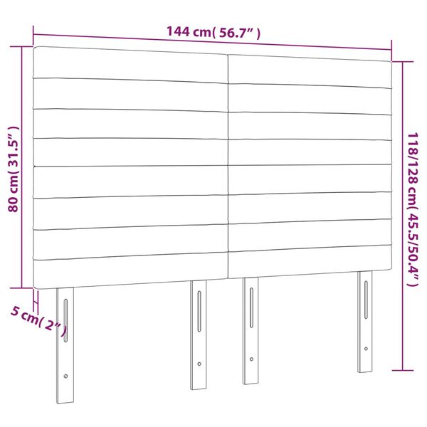 vidaXL Κεφαλάρια Κρεβατιού 4 τεμ. Μαύρα 72x5x78/88 εκ. Βελούδινα