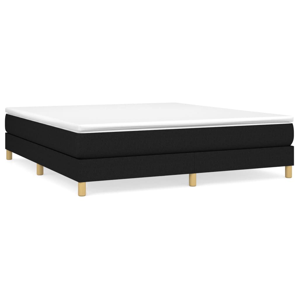 vidaXL Κρεβάτι Boxspring με Στρώμα Μαύρο 180x200 εκ. Υφασμάτινο