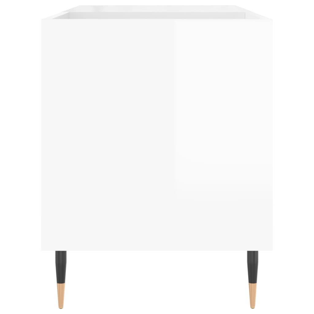 vidaXL Δισκοθήκη Γυαλ. Λευκή 85 x 38 x 48 εκ. από Επεξεργασμένο Ξύλο
