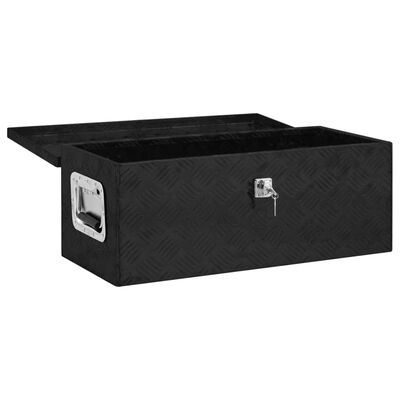 vidaXL Κουτί Αποθήκευσης Μαύρο 70 x 31 x 27 εκ. από Αλουμίνιο
