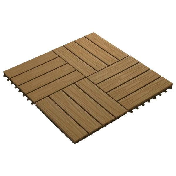 vidaXL &Pi;&lambda;ά&kappa;&alpha; &Kappa;&alpha;&tau;&alpha;&sigma;&kappa;&epsilon;&upsilon;ή&sigmaf; 3D &Sigma;&chi;&epsilon;&delta;ί&alpha;&sigma;&eta; 11 pcs &Xi;ύ&lambda;&omicron; teak 30 x 30 cm WPC