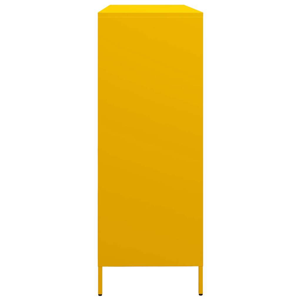 vidaXL Sideboard Μουστάρδα κίτρινη 135x39x103,5cm Ατσάλι ψυχρής έλασης
