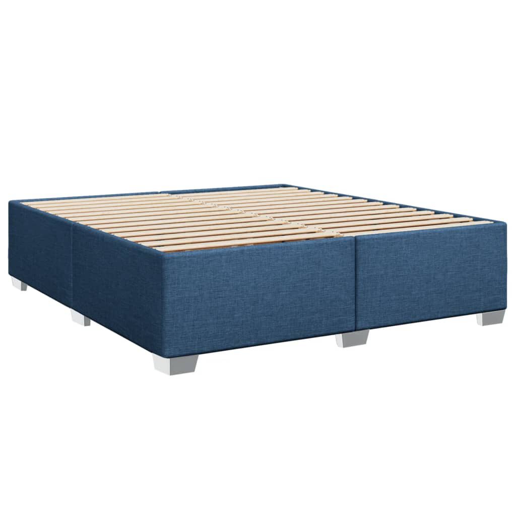 vidaXL Κρεβάτι Boxspring με Στρώμα Μπλε 200x200 εκ. Υφασμάτινο