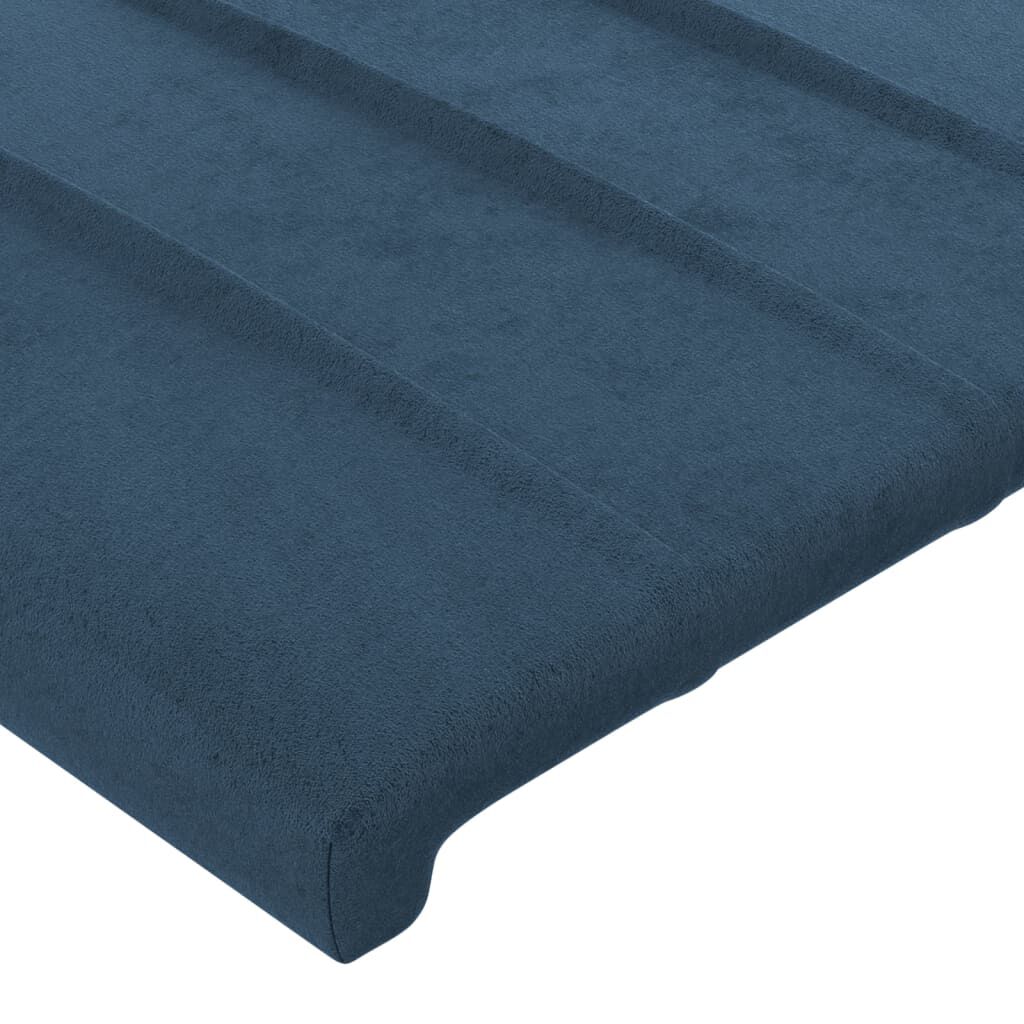vidaXL Κεφαλάρι με Πτερύγια Σκούρο Μπλε 203x23x78/88 εκ. Βελούδινο
