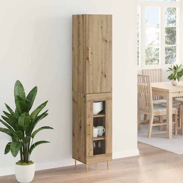 vidaXL Highboard Artisan Oak 34,5 x 34 x 180 εκ. Επεξεργασμένο ξύλο