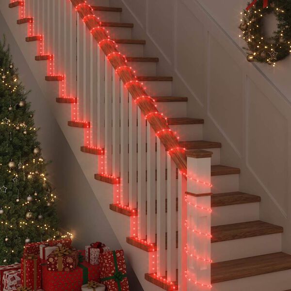 vidaXL Φωτιστικό Συρματόσχοινο με 120 LED Κόκκινο 5 m PVC