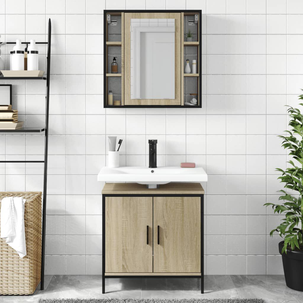 vidaXL Σετ Επίπλων Μπάνιου 2 Τεμαχίων Sonoma Δρυς Επεξεργασμένο Ξύλο