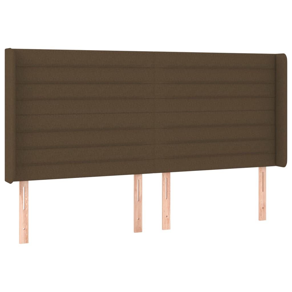 vidaXL Κρεβάτι Boxspring με Στρώμα & LED Σκ.Καφέ 160x200εκ. Υφασμάτινο
