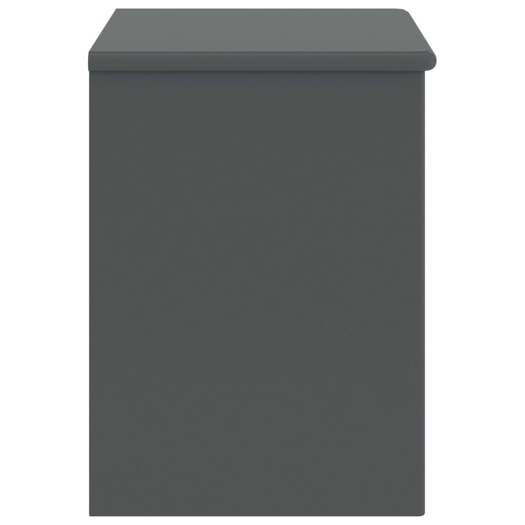 vidaXL Κομοδίνο Σκούρο Γκρι 35 x 30 x 40 εκ. Μασίφ Ξύλο Πεύκου