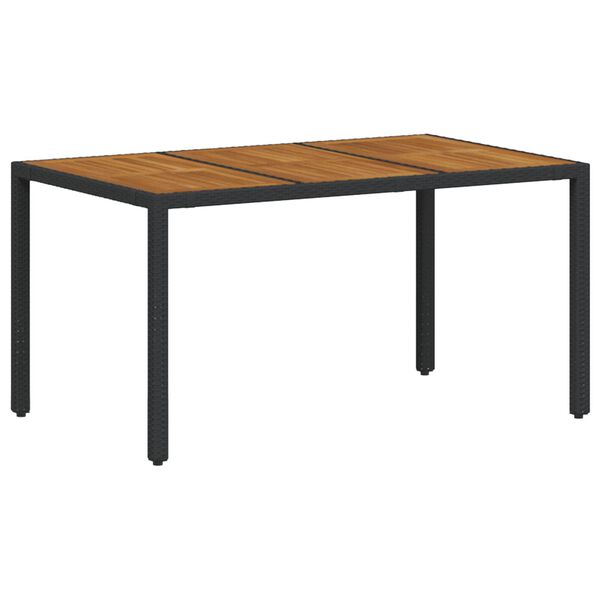 vidaXL Σέτ φαγητού για κήπο 7 pcs Μαύρο 150 x 90 x 75 cm