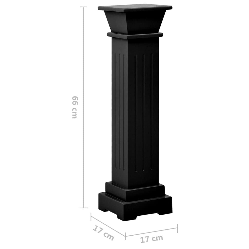 vidaXL Ανθοστήλη Τετράγωνη Μαύρη 17 x 17 x 66 εκ από MDF