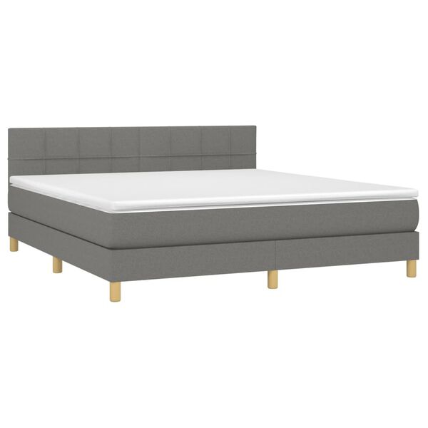 vidaXL &Kappa;&rho;&epsilon;&beta;ά&tau;&iota; Boxspring &mu;&epsilon; &Sigma;&tau;&rho;ώ&mu;&alpha; & LED &Sigma;&kappa;.&Gamma;&kappa;&rho;&iota; 160x200 &epsilon;&kappa; &Upsilon;&phi;&alpha;&sigma;&mu;ά&tau;&iota;&nu;&omicron;