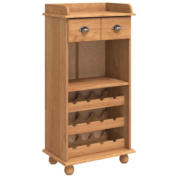 vidaXL Ντουλάπι κρασιού ASKIM Καφέ 57 x 37 x 114 εκ. Μασίφ ξύλο πεύκου