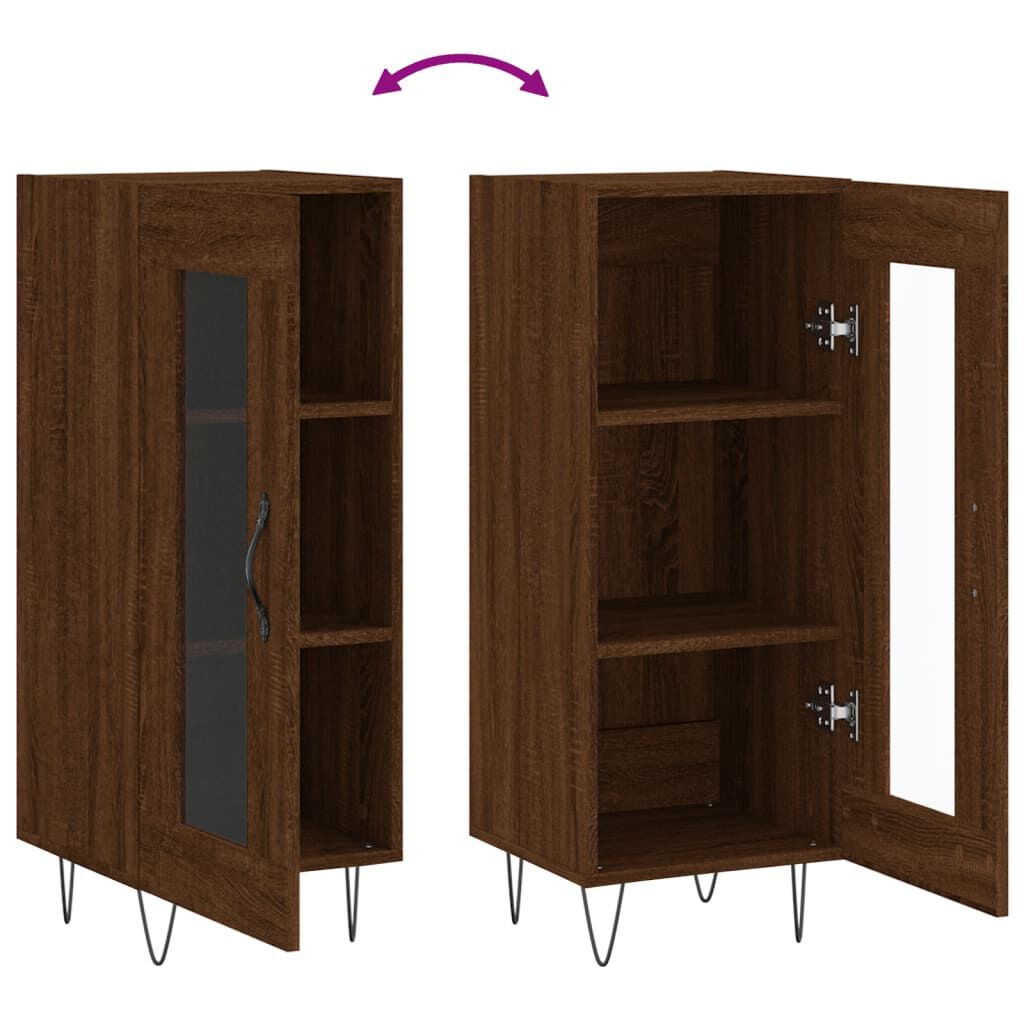 vidaXL Ντουλάπι Καφέ Δρυς 34,5 x 34 x 90 εκ. Επεξεργασμένο Ξύλο
