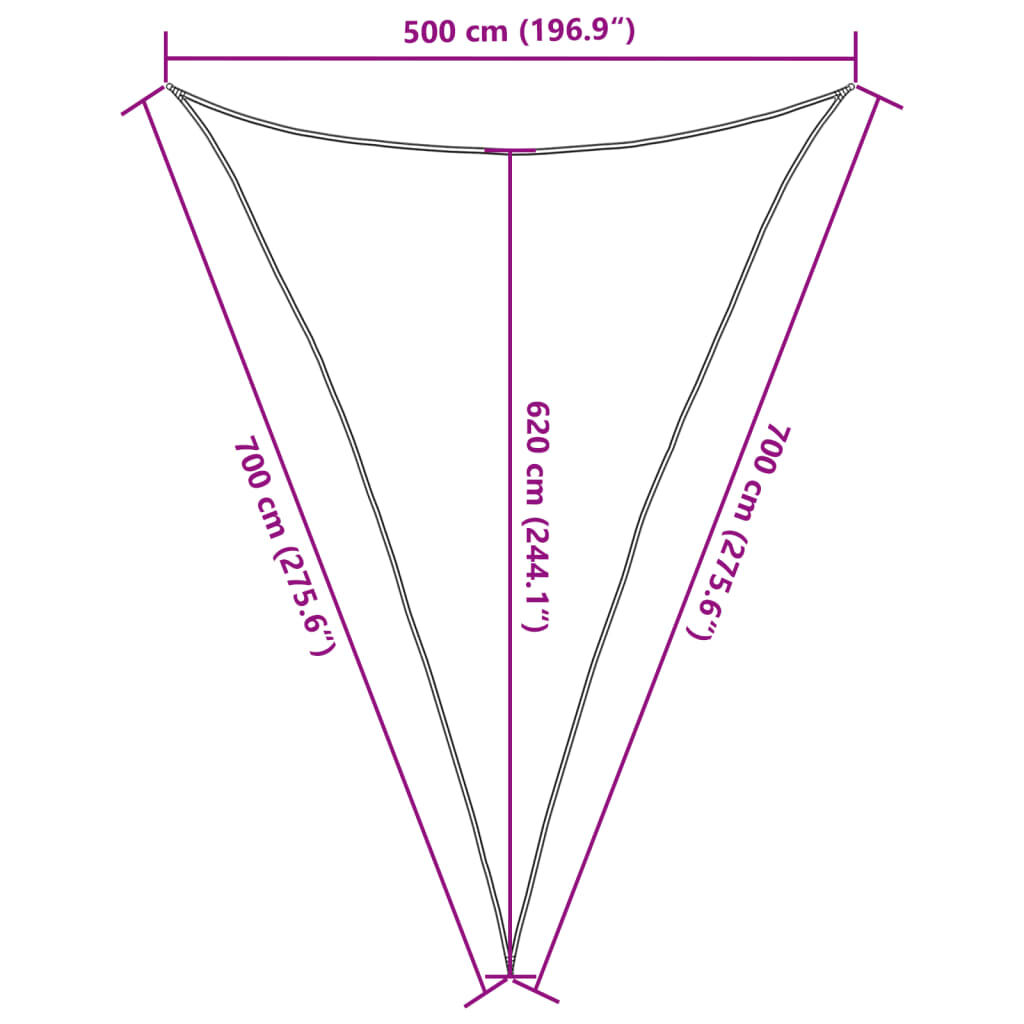 vidaXL Πανί Σκίασης Taupe 5 x 7 x 7 μ. από HDPE 160 γρ./μ²