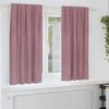 vidaXL Κουρτίνες με κουρτίνες 2 pcs Σκούρο Ροζ 140 x 175 cm Βελούδο
