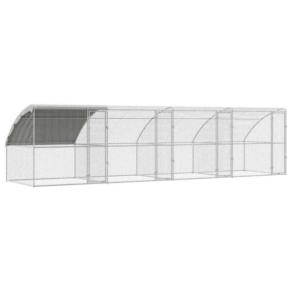 vidaXL Κλουβί για κότες Ασημί 800 x 200 x 198.5 εκ