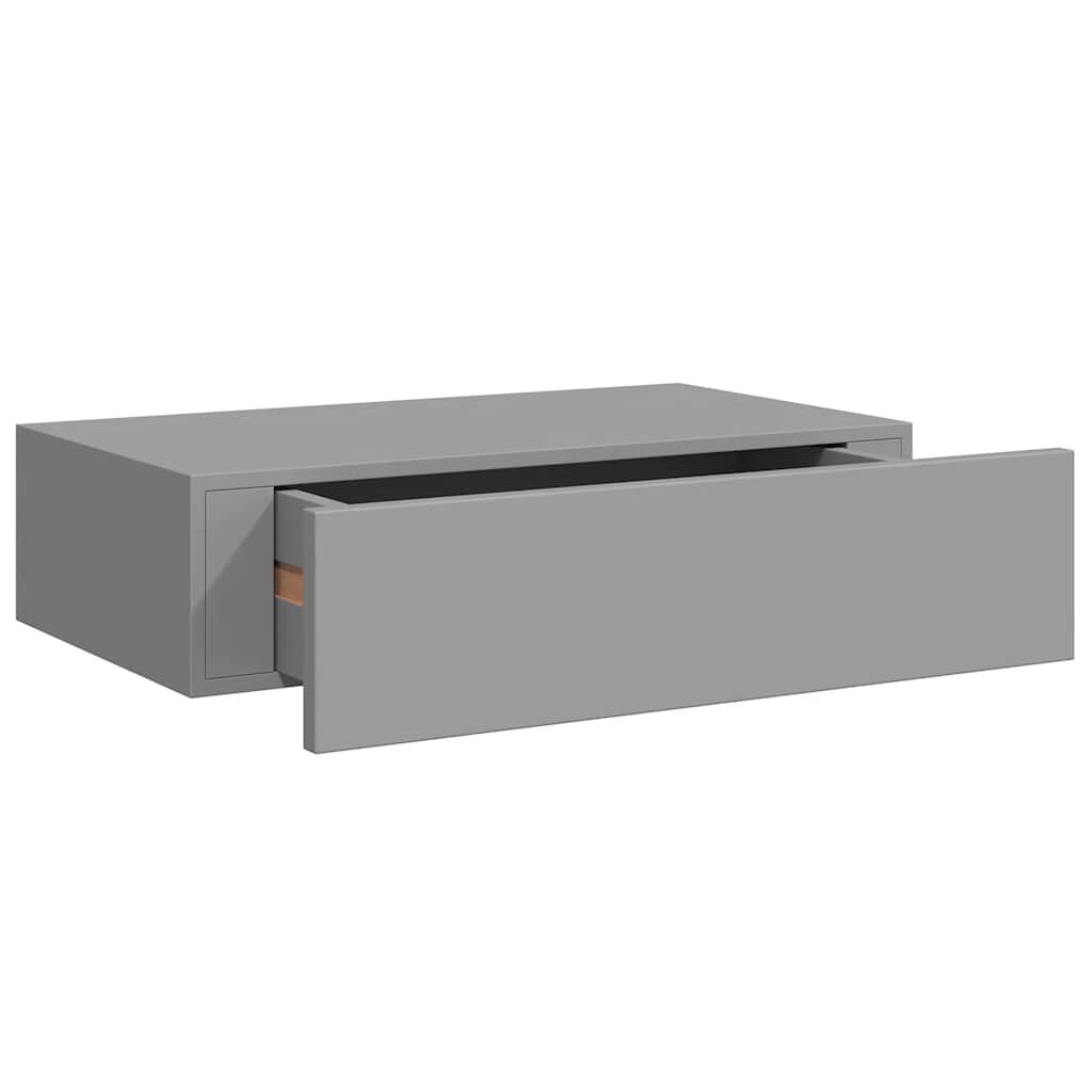vidaXL Ράφια Τοίχου με Συρτάρια 2 Τεμ. Γκρι 40 x 23,5 x 10εκ. από MDF