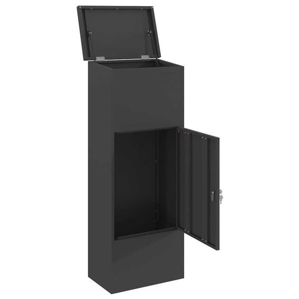 vidaXL Θυρίδα Πακέτων Μαύρο 44.5 x 29 x 110.5 εκ Ατσάλι