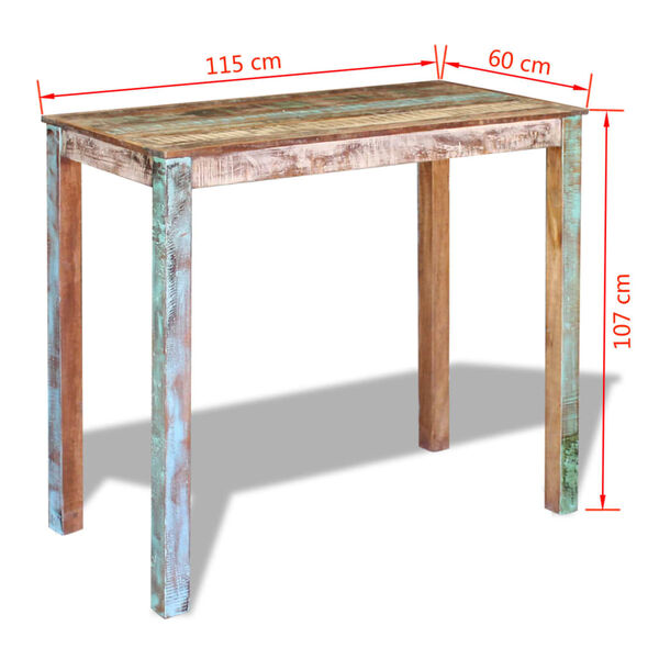 vidaXL Τραπέζι Μπαρ 115 x 60 x 107 εκ. από Μασίφ Ανακυκλωμένο Ξύλο