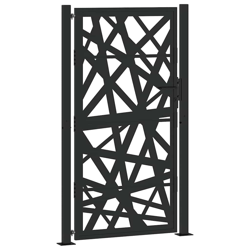 vidaXL Πύλη κήπου Μαύρη 105x180 cm Ατσάλινη ελαφριά σχεδίαση