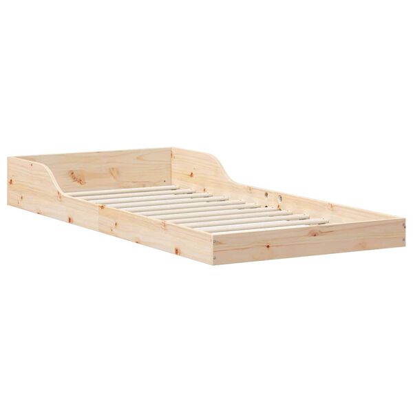 vidaXL Σκελετός Κρεβατιού Καφέ 90 x 200 cm Μασίφ ξύλο πεύκου