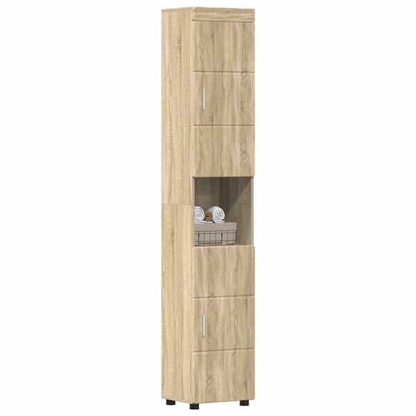 vidaXL Ντουλάπι Μπάνιου με πόρτα TULUM Sonoma Δρυς 37 x 31.5 x 203 εκ