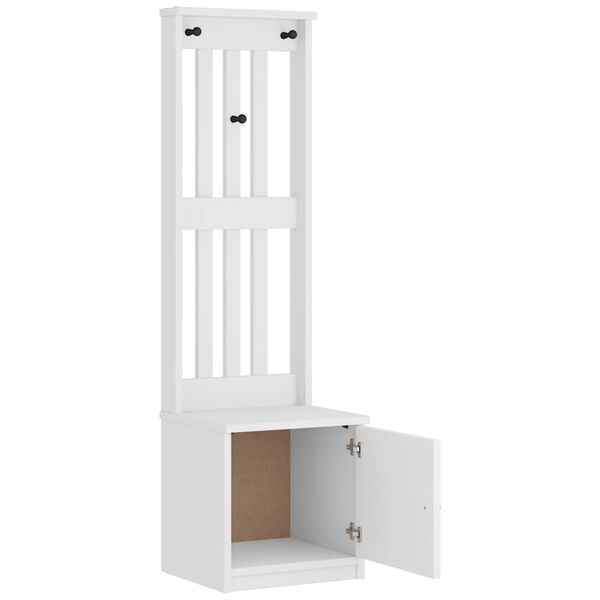 vidaXL Δέντρο χωλ SANDNES Λευκό 45x40x159,5 εκ. Πεύκο μασίφ ξύλο