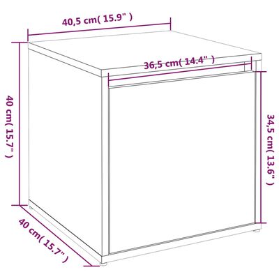 vidaXL Κουτί με Συρτάρι Καφέ Δρυς 40,5x40x40 εκ. Επεξεργασμένο Ξύλο