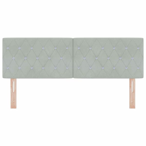 vidaXL Βελούδινο Κεφαλάρι Argyle Ανοιχτό γκρι 140 cm Βελούδο